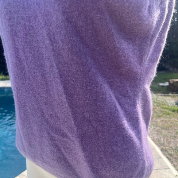 Cashmere Purple Turtleneck sleeveless Sweater medium-large - Picture 6 of 8
